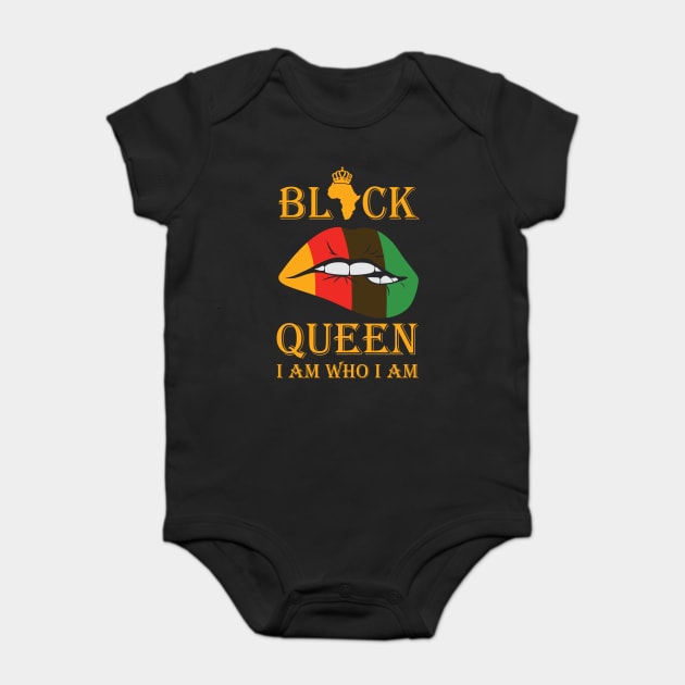 Black Queen, I am who I am Baby Bodysuit by UrbanLifeApparel